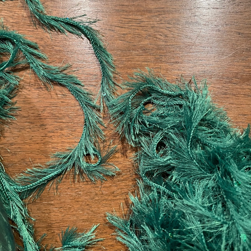 New Fashion Plus green mill-end yarn with small sequins Approx 14oz bag